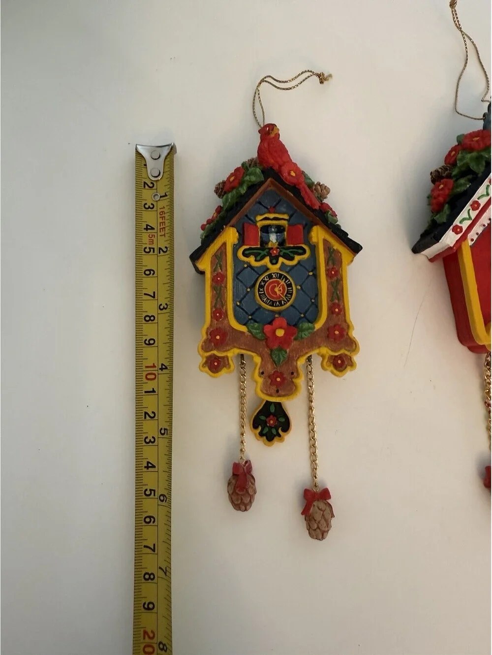 HOUSE OF LLOYD Christmas AROUND THE WORLD Cuckoo Clock Ornament Set Of 2 #530532